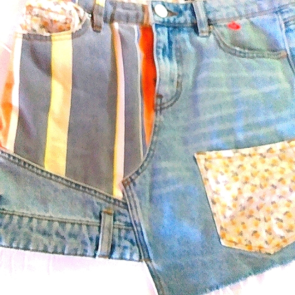 BDG unique patchwork flipside Jean skirt